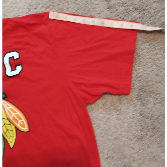NHL Chicago Blackhawks T-Shirt #19 TOEWS Reebok Red Size XL Cotton - Picture 7 of 8